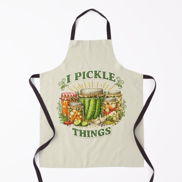 Item preview, I Pickle Things – Vintage Embroidery Style Kitchen Design designed and sold by SigilandThread.