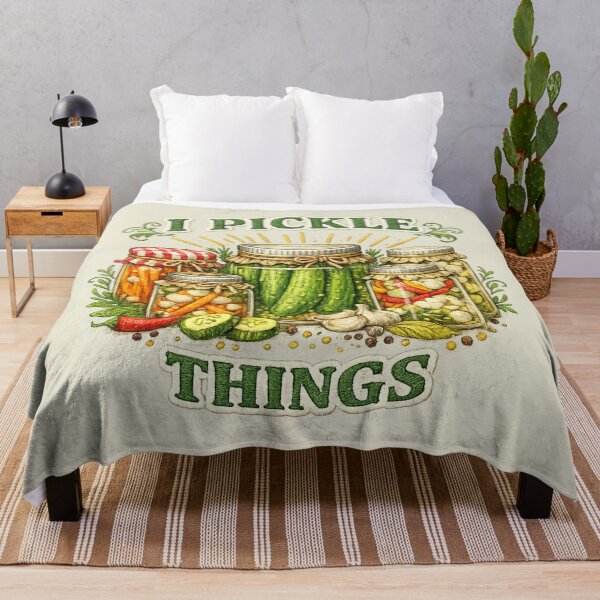 Item preview, I Pickle Things – Vintage Embroidery Style Kitchen Design designed and sold by SigilandThread.