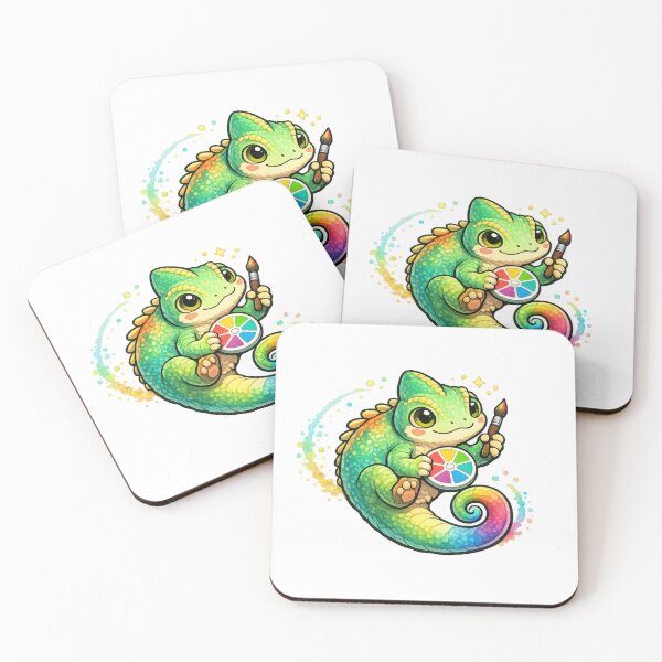 Item preview, Artistic Chameleon Painter with Rainbow Palette designed and sold by jgvisualarts.