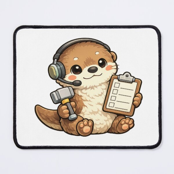 Item preview, Cute Otter Customer Support with Headphones designed and sold by jgvisualarts.