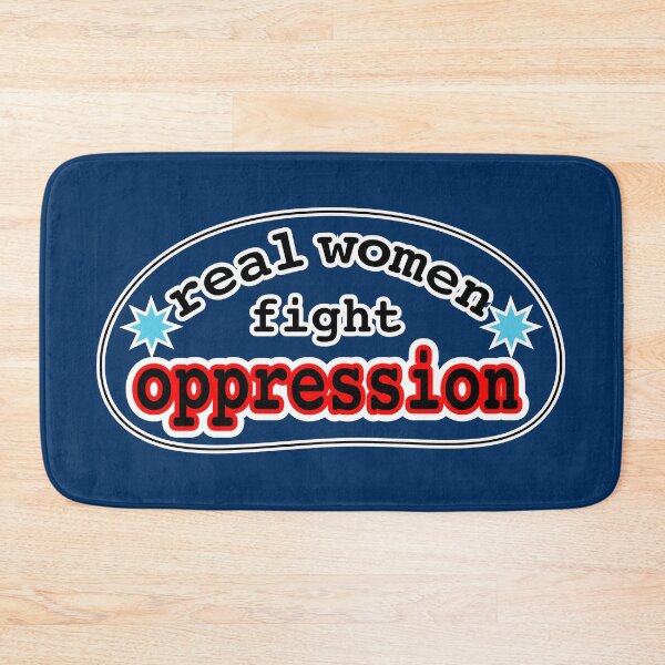 Item preview, Real women fight oppression, blue background designed and sold by mntimg.
