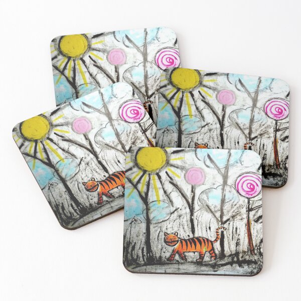 Item preview, Happy Tiger in Whimsical Candy Forest designed and sold by honalpu.