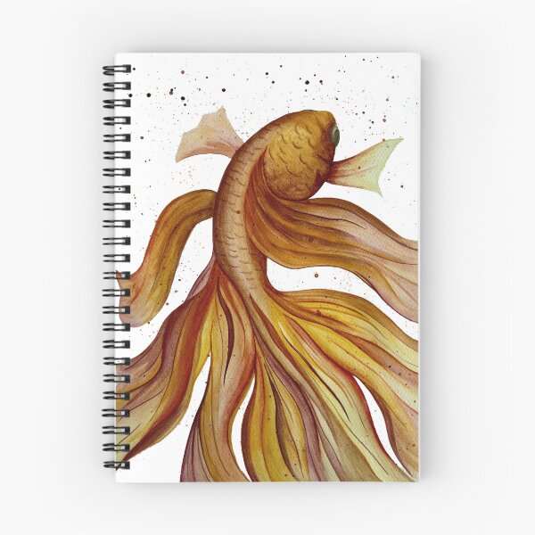 Item preview, Golden Current - A Vibrant Orange Beta Fish Watercolor Painting designed and sold by megz-artistry.