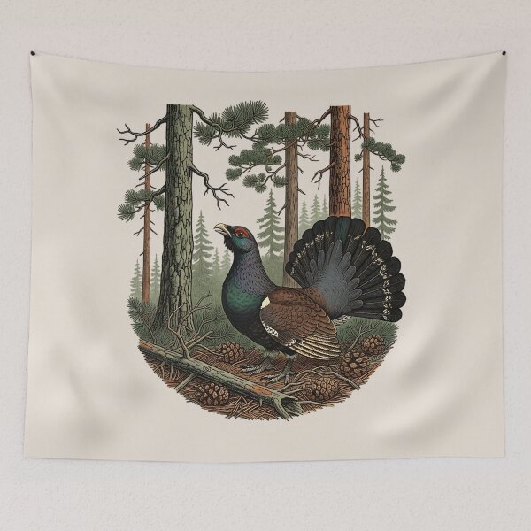 Item preview, Capercaillie Evergreen Woodland Art designed and sold by BirdsnStuff.