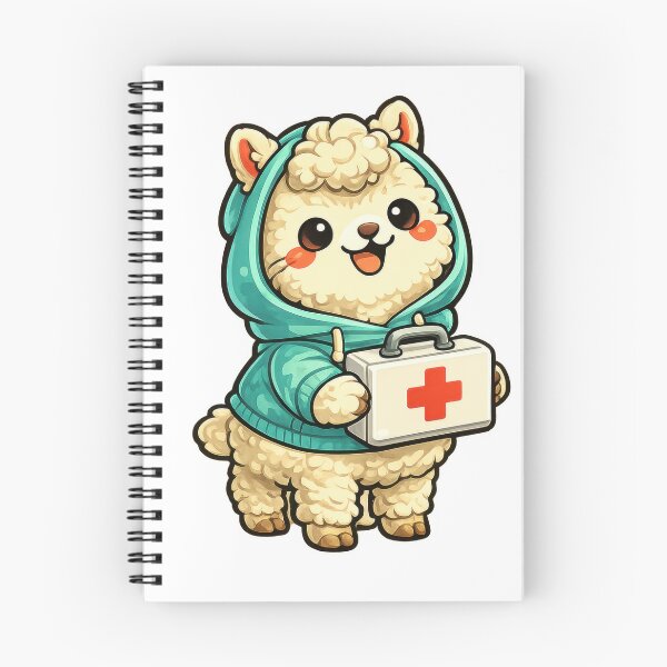 Item preview, Cute Alpaca Nurse with Medical First Aid Kit designed and sold by jgvisualarts.