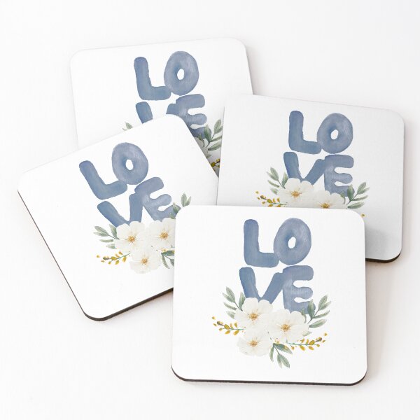 Item preview, Love Floral Watercolor Typography Romantic Flower Art designed and sold by Aura Design.