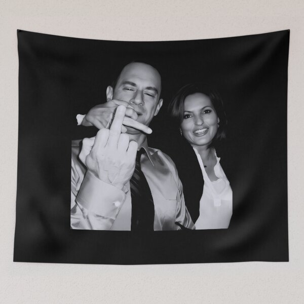 Item preview, Elliots Stablers And Olivias Bensons Actors And Musicians Giving The Middle Finger Meme designed and sold by Hamza Mehboob.