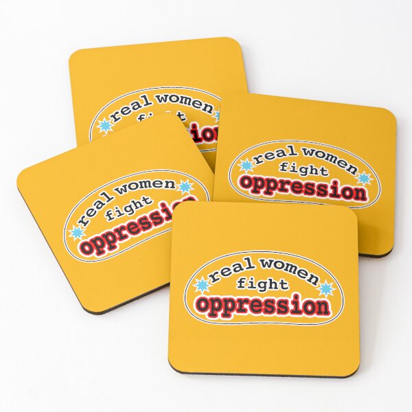 Item preview, Real women fight oppression, orange background designed and sold by mntimg.