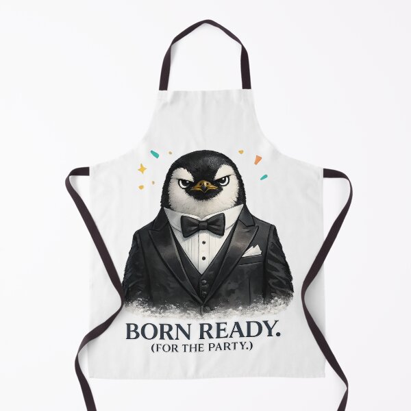 Item preview, Born Ready (For The Party) – Dapper Penguin in Tuxedo Illustration designed and sold by ChubbyGoong.