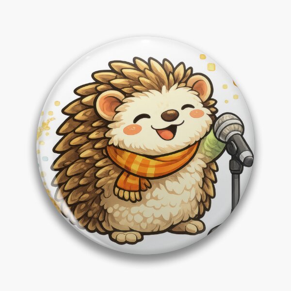 Item preview, Cute Hedgehog Singing with Microphone designed and sold by jgvisualarts.