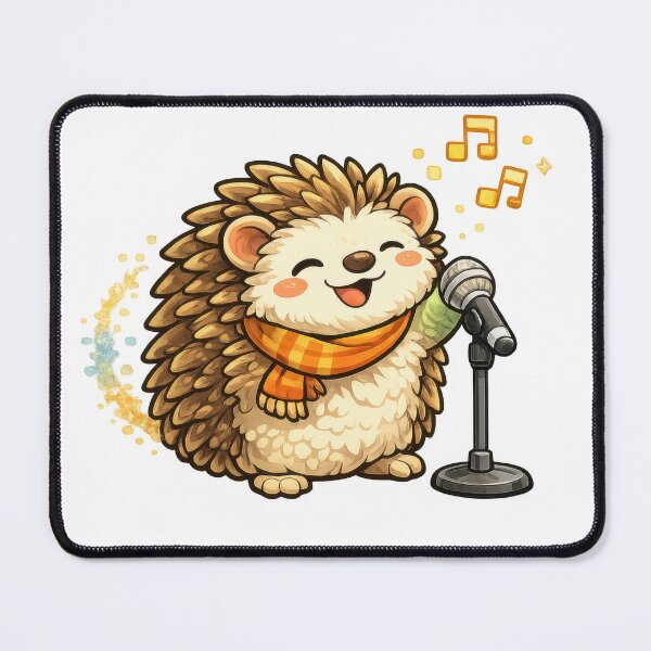 Item preview, Cute Hedgehog Singing with Microphone designed and sold by jgvisualarts.