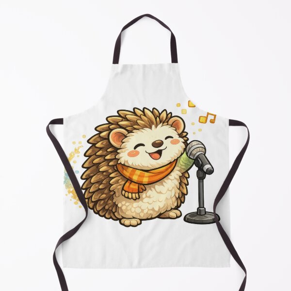 Item preview, Cute Hedgehog Singing with Microphone designed and sold by jgvisualarts.
