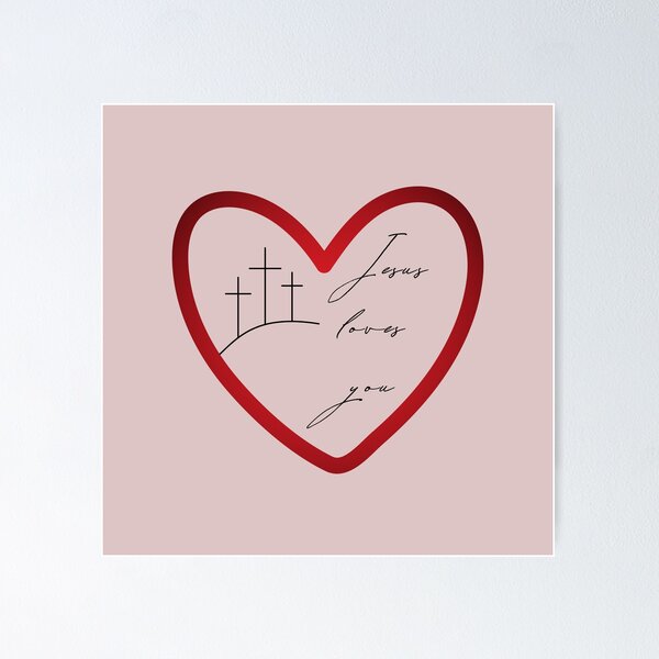 Item preview, Jesus Loves You Heart Cross designed and sold by Holy-Scripture.