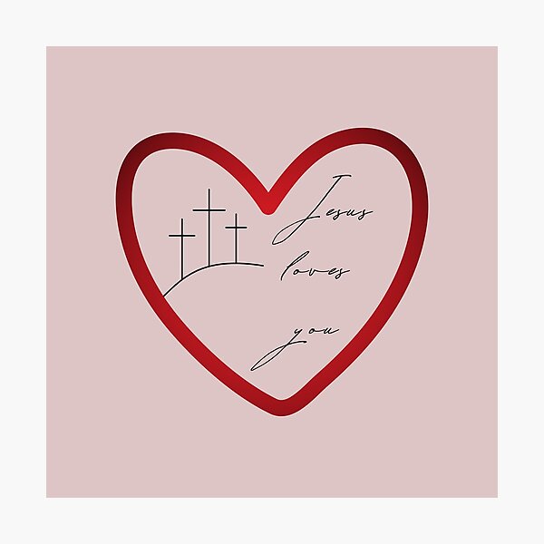 Artikelvorschau, Jesus Loves You Heart Cross entworfen und verkauft von Holy-Scripture.