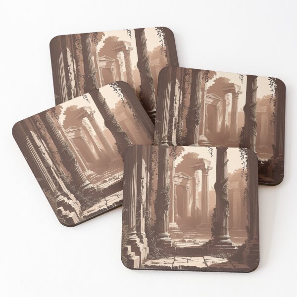 Item preview, Overgrown Roman Courtyard – Sepia Ruins designed and sold by semenol.