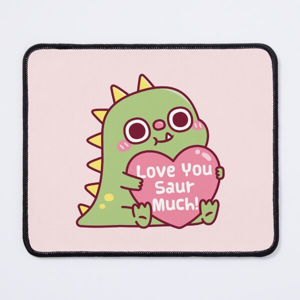 Item preview, Cute Dinosaur Hugs Heart Love You Saur Much Pun designed and sold by rustydoodle.