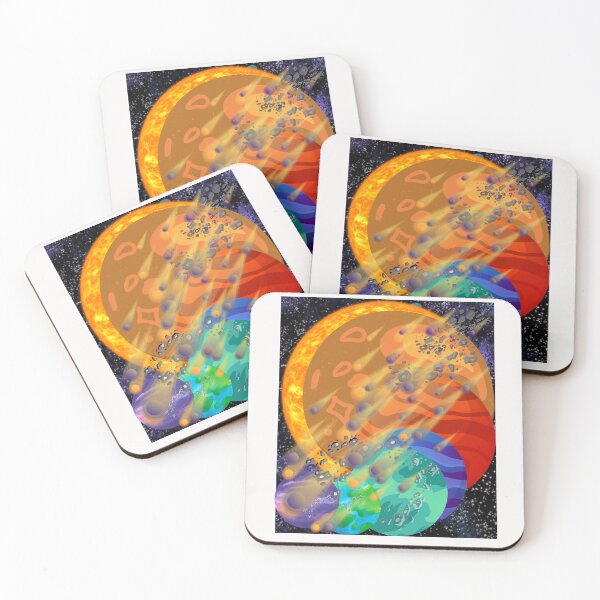 Item preview, Epic Cosmic Meteor Storm – Vibrant Planet Space Art designed and sold by MariMarArt.