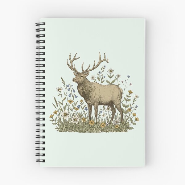 Item preview, Alpine Elk Wildflower Vintage Art designed and sold by BirdsnStuff.