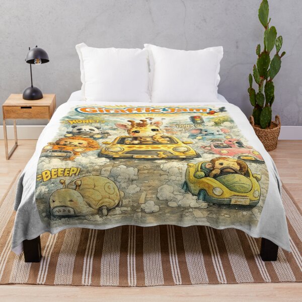 Item preview, Giraffic Jam Funny Animal Traffic Pun – Cute Giraffe Car Illustration designed and sold by StrayaDesign.