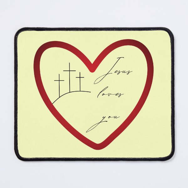 Item preview, Jesus Loves You Heart Cross Art designed and sold by Holy-Scripture.