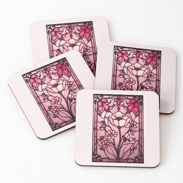 Item preview, Pink Floral Stained Glass designed and sold by Sachie's Studio.