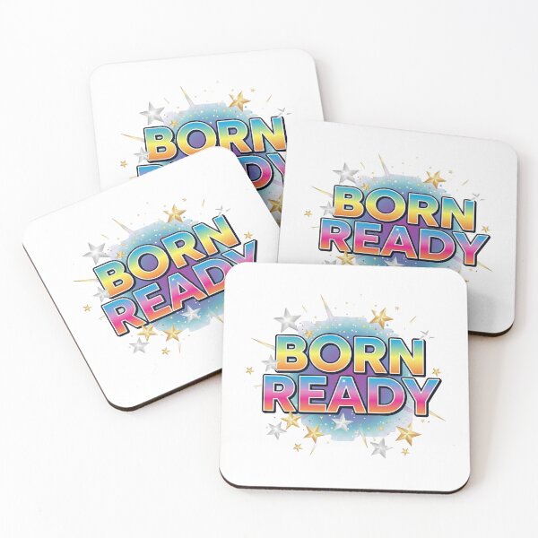 Item preview, Born Ready T-Shirt with Stars – Motivational Typography Tee designed and sold by Muzgle.
