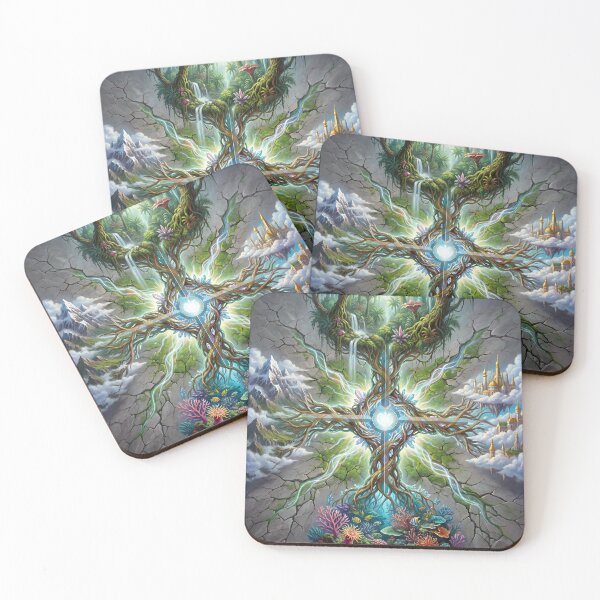 Item preview, Centre | Sacred Circuits Glyph #1 – Surreal & Nature Art - Vertical designed and sold by FreqEncodedArt.