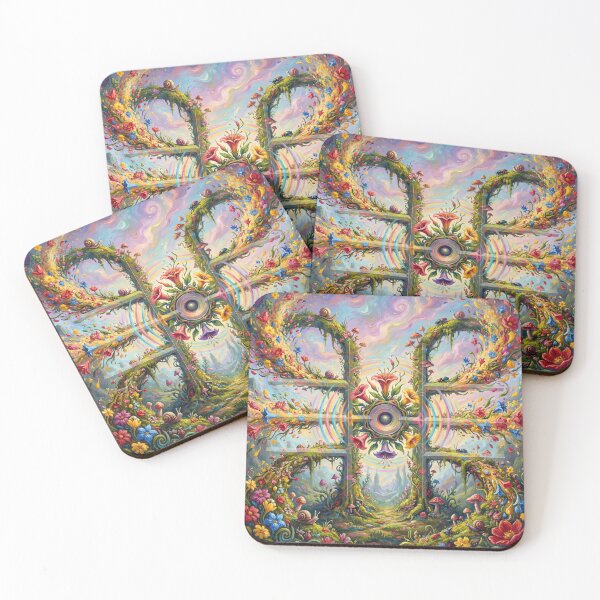 Item preview, Express | Sacred Circuits Glyph #5 – Surreal Floral & Sound Wave Art designed and sold by FreqEncodedArt.