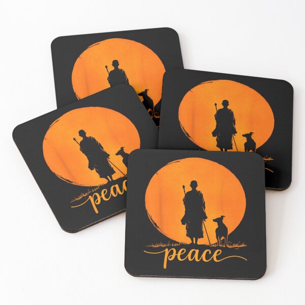 Item preview, Retro Walk for Peace Monks with Aloka Dog Minimalist Zen Art  designed and sold by CristHuds.