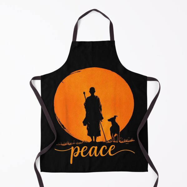 Item preview, Retro Walk for Peace Monks with Aloka Dog Minimalist Zen Art designed and sold by CristHuds.