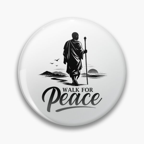 Item preview, Retro Walk for Peace Monks with Aloka Dog Minimalist Zen Art designed and sold by CristHuds.