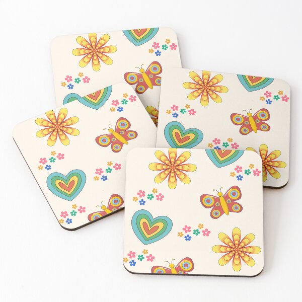 Item preview, Psychedelic Flowers, Hearts and Butterflies Pattern designed and sold by kristimb.