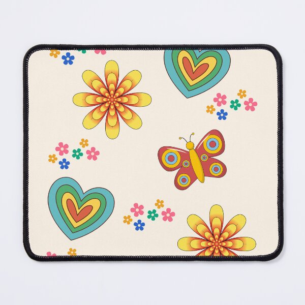 Item preview, Psychedelic Flowers, Hearts and Butterflies Pattern designed and sold by kristimb.