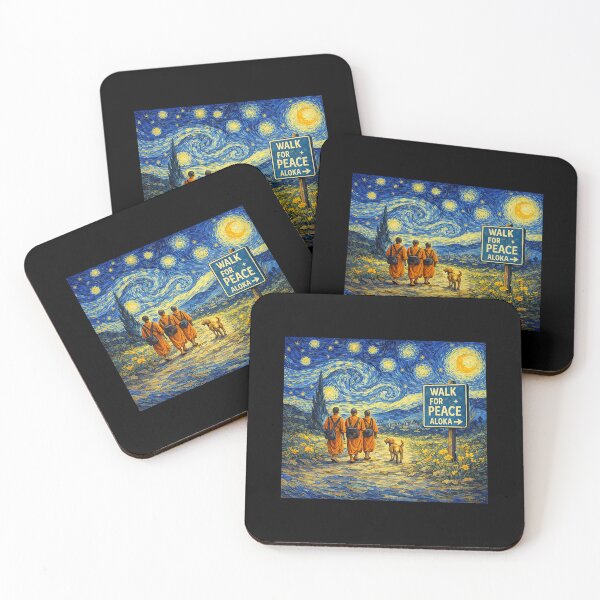 Item preview, Retro Walk for Peace Monks with Aloka Dog Starry Night  designed and sold by CristHuds.