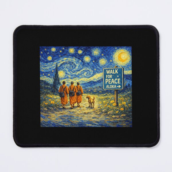 Item preview, Retro Walk for Peace Monks with Aloka Dog Starry Night designed and sold by CristHuds.