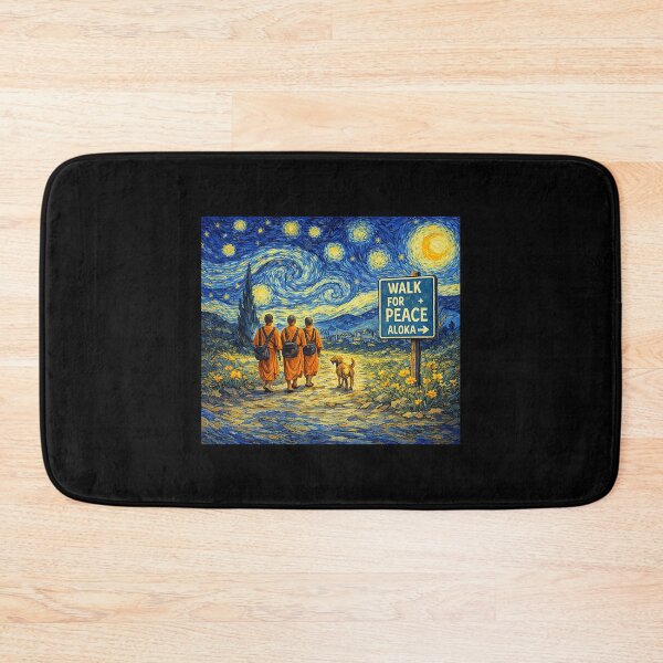 Item preview, Retro Walk for Peace Monks with Aloka Dog Starry Night  designed and sold by CristHuds.