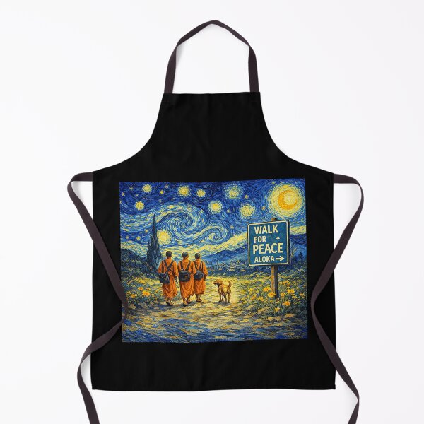 Item preview, Retro Walk for Peace Monks with Aloka Dog Starry Night  designed and sold by CristHuds.