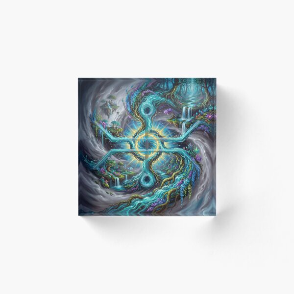 Item preview, Flow | Sacred Circuits Glyph #8 – Surreal Aquatic Vortex Art designed and sold by FreqEncodedArt.