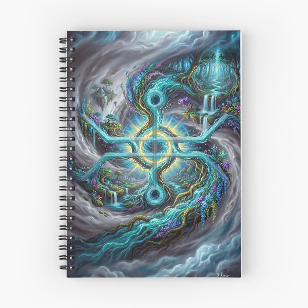 Item preview, Flow | Sacred Circuits Glyph #8 – Surreal Aquatic Vortex Art designed and sold by FreqEncodedArt.