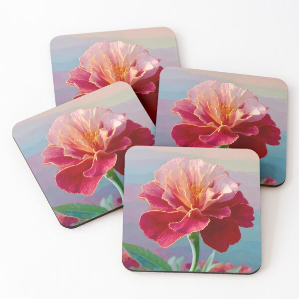 Item preview, Red Pink Marigold Flower After Georgia OKeefe designed and sold by Vicky Brago-Mitchell®.
