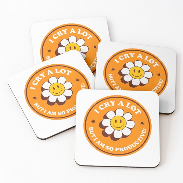 Item preview, Funny Retro Smiley Flower “I Cry A Lot But I Am So Productive” Design designed and sold by Shop Arts & Design.