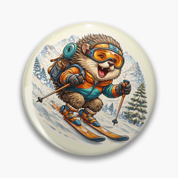 Item preview, Skiing Hedgehog - Winter Sports Animal designed and sold by Myra365Art.