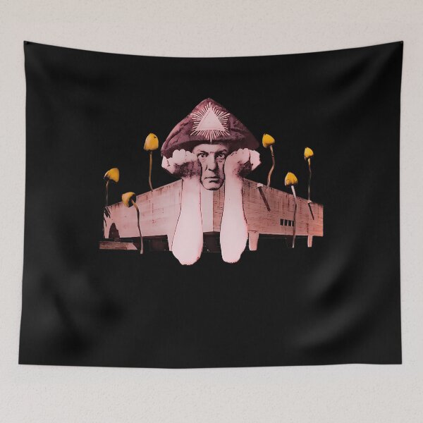 Item preview, Aleister Crowley Collage Mushrooms designed and sold by Akshay Kshirsagar.