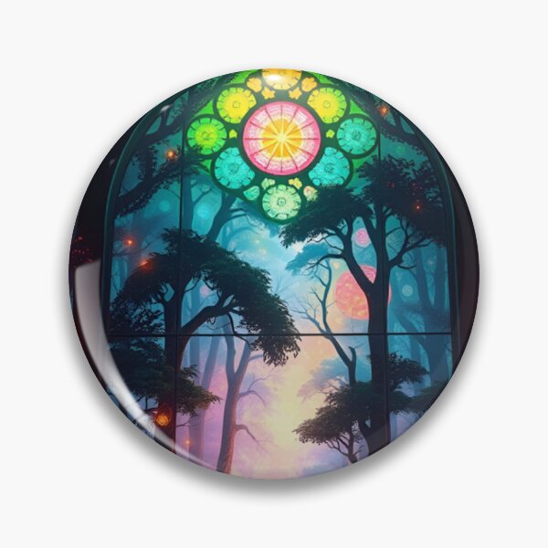 Item preview, Futuristic Forest Stained Glass designed and sold by Sachie's Studio.