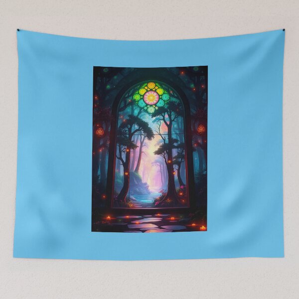 Item preview, Futuristic Forest Stained Glass designed and sold by Sachie's Studio.