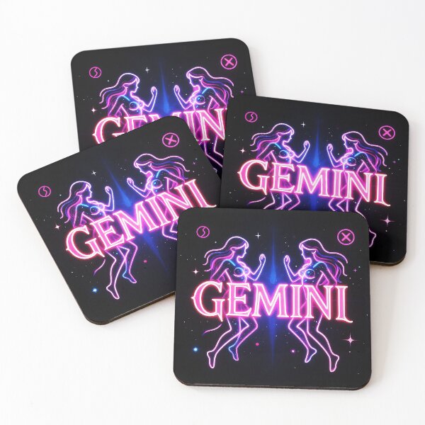 Item preview, ⭐Neon Gothic Gemini Zodiac Sign designed and sold by Alquimia Lunar.
