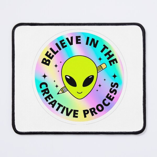 Item preview, Believe in the Creative Process Cute Alien Inspirational Sticker Design designed and sold by Shop Arts & Design.