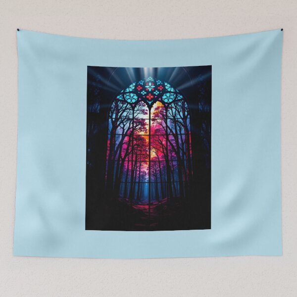 Item preview, Vibrant Forest Beyond Stained Glass designed and sold by Sachie's Studio.