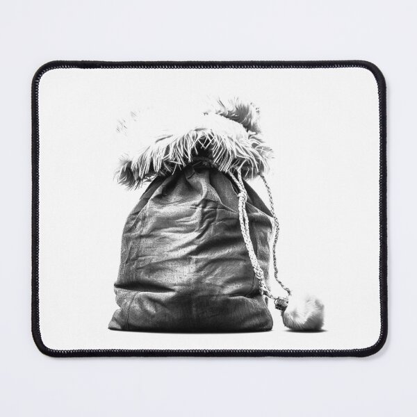 Item preview, Santa Hat Gift Sack – Cozy Black and White Christmas Illustration designed and sold by inkoutninja.