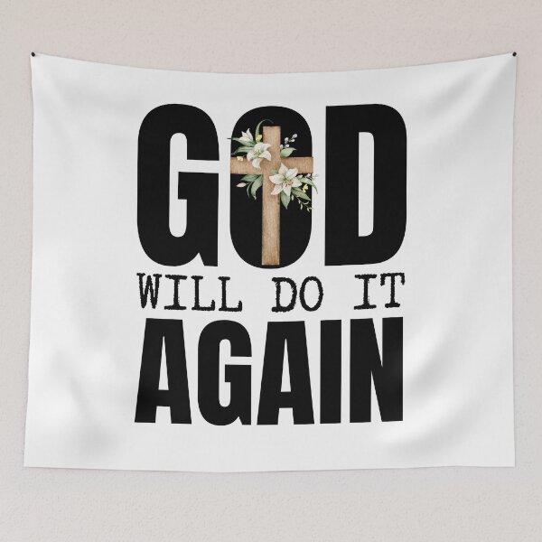 Item preview, God Will Do It Again – Faith and Hope Christian - Black Design designed and sold by MoriaStore.